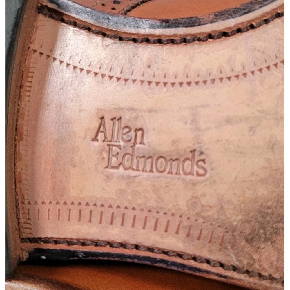 Allen Edmonds Sanford Leather Baroque Cap Toe Wingtip Oxford Lace-Up Shoes 10.5D